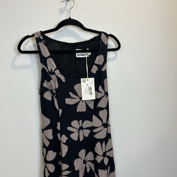 NWT Indikah Lillia Size Small Floral A-Line Maxi Dress Cotton Blend - Picture 2 of 10